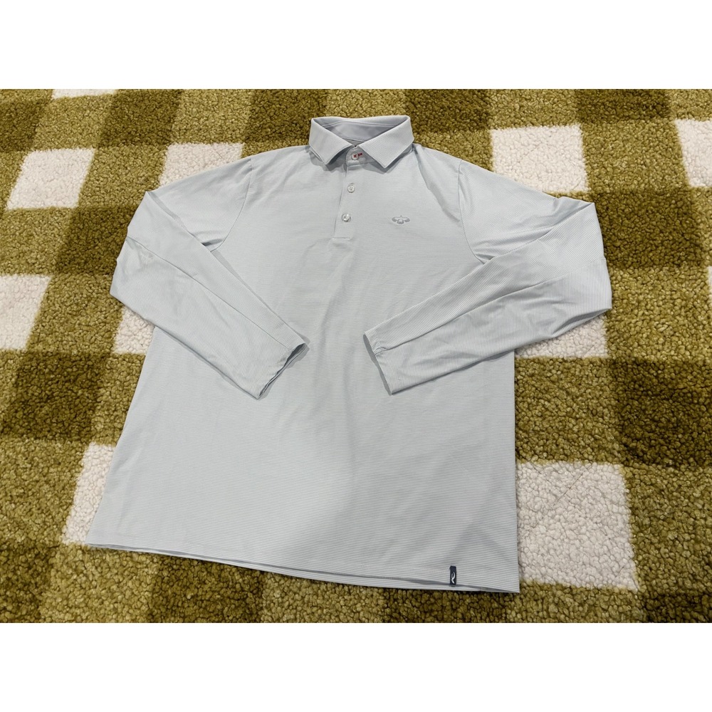 KJUS Men Soren Multistripe Polo Shirt Blue White Golf XL 54 UPF 50+ K00496